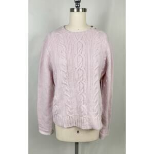 Vintage Gap XL 70s Pink Chunky Wool Blend Sweater Grannycore Old‎ Money Preppy